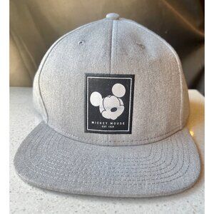 Disney Neff Mickey Mouse Snapback Hat One Size Gray Cotton Adjustable One Size
